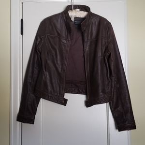American Eagle Brown genuine leather moto jacket